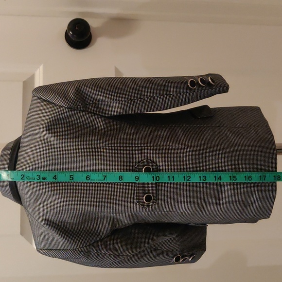 Mini World, Black/gray boys one button front closure Formal Blazer - Picture 6 of 13